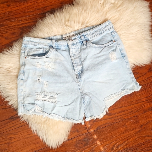 YMI Mom Fit Distressed Cutoff Jean Shorts - Picture 1 of 3